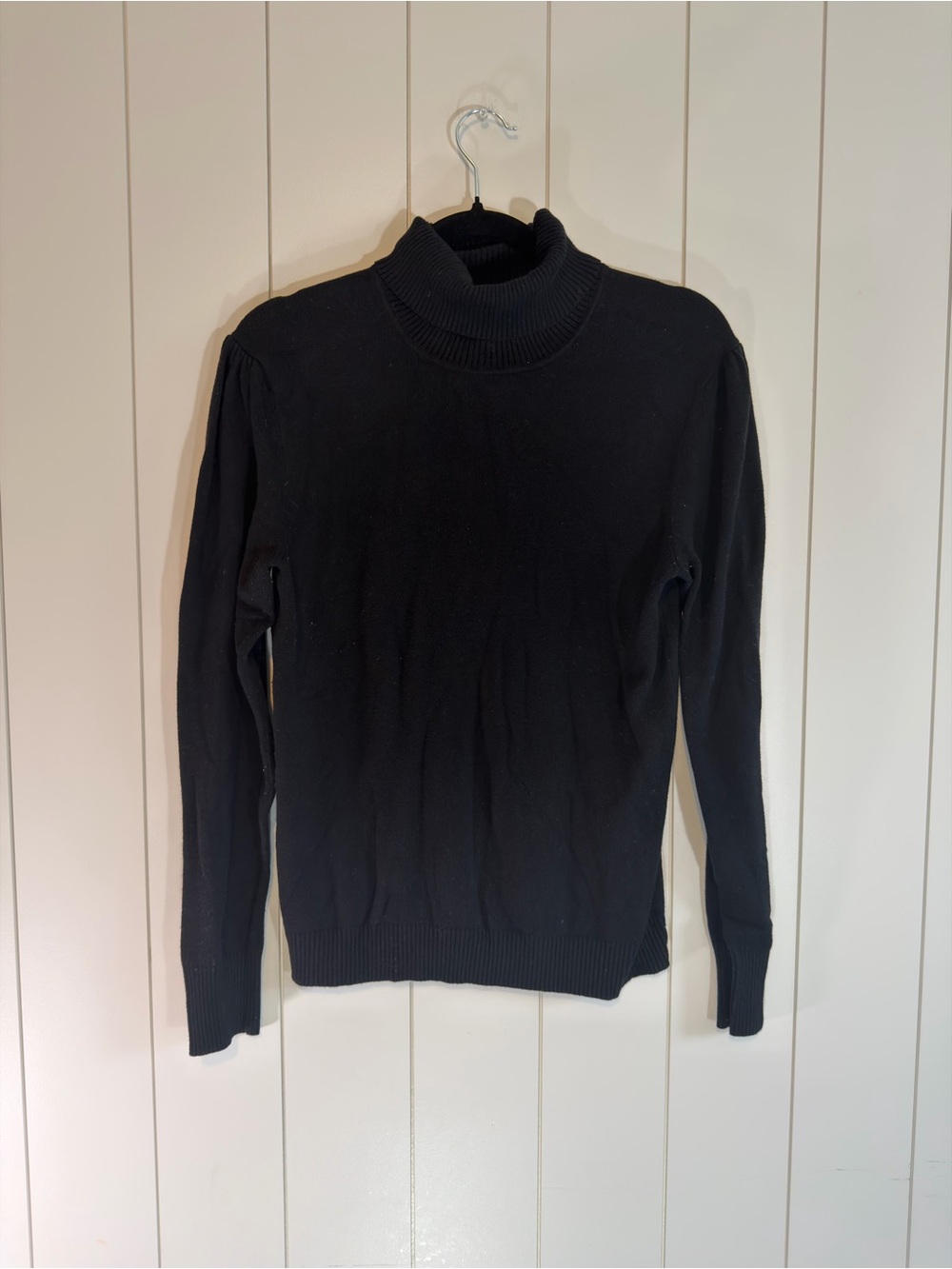 GAP Black Women's Ribbed Cowl Turtleneck Sweater